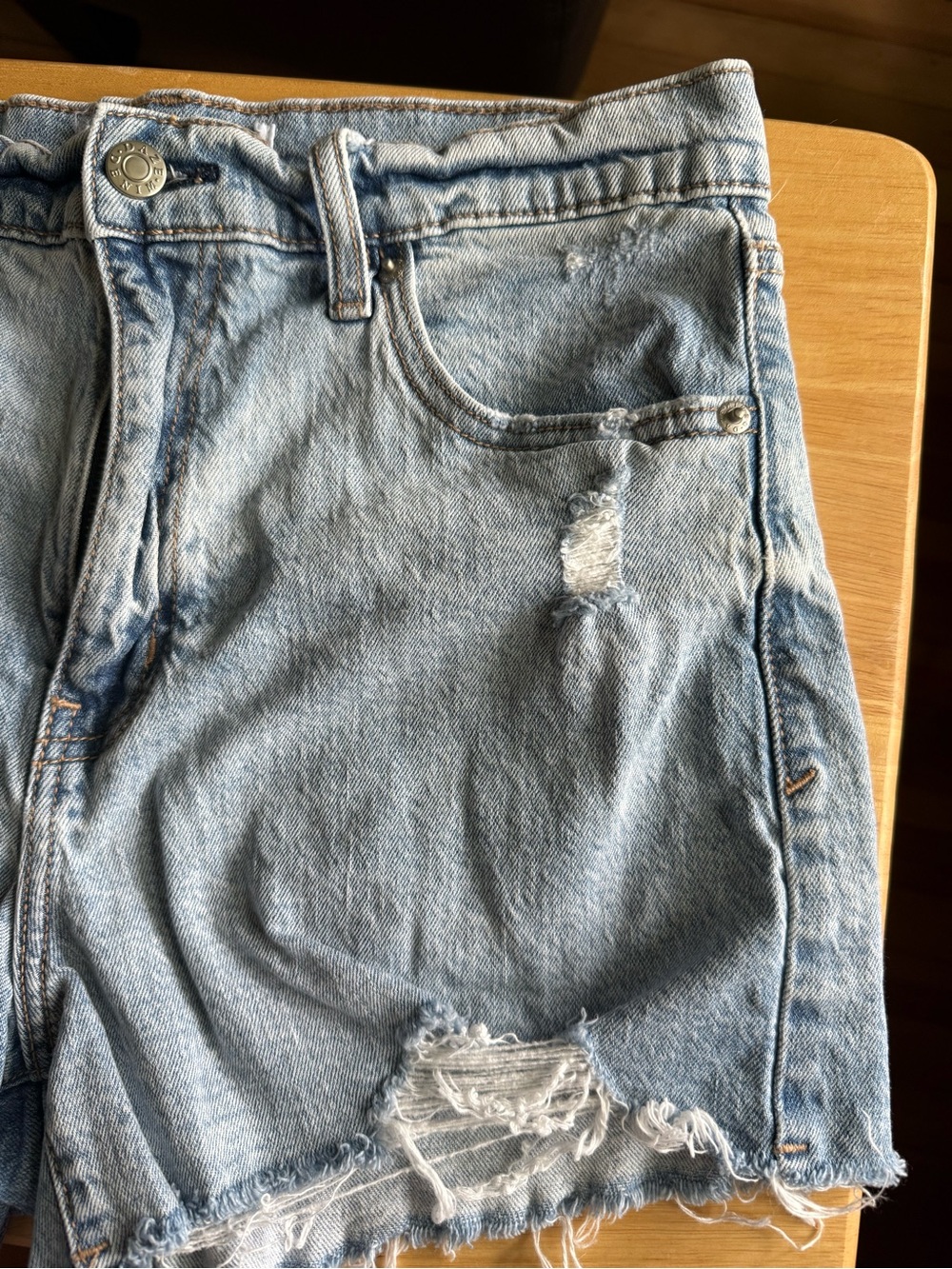 Women’s‎ Daze Frayed Light Blue Distressed Denim Shorts high rise size 27 - Picture 6 of 6